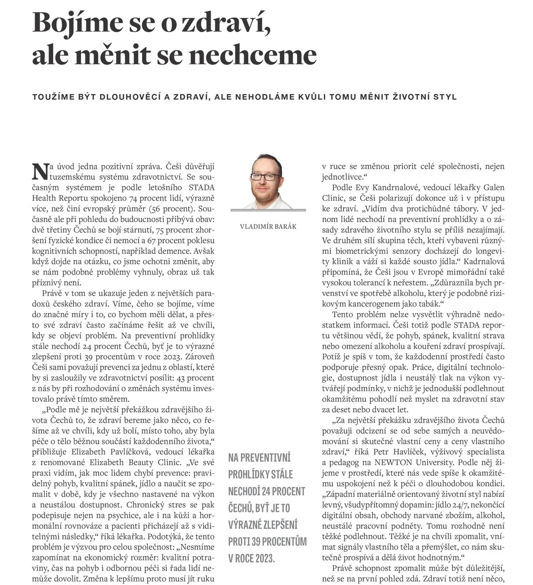 Architekti vlastního zdraví: Víme, čeho se bojíme, ale svůj životní styl měnit nechceme