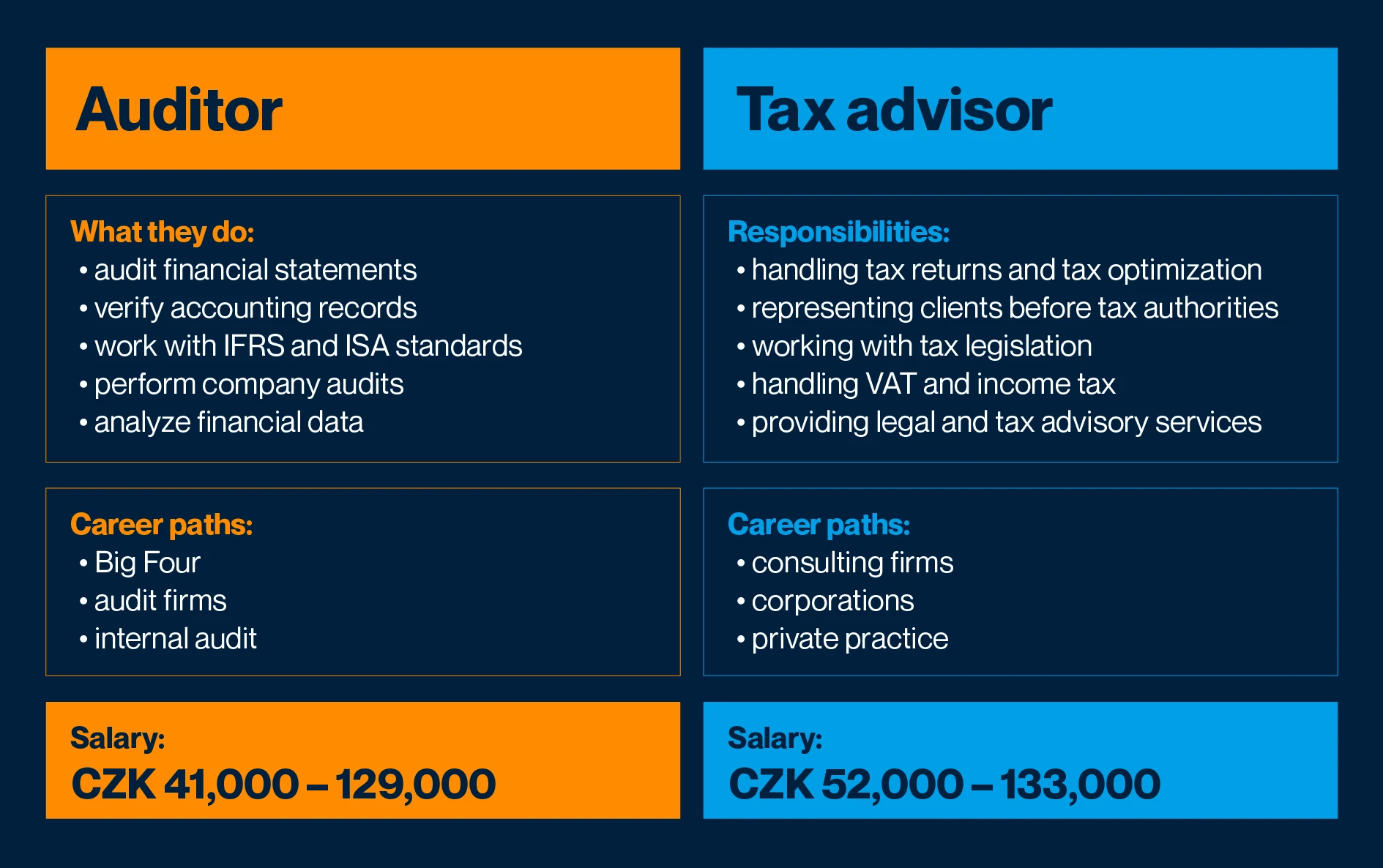 Auditor vs. tax advisor: Which career will bring you higher income and better prospects?